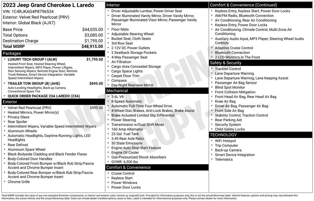 Certified 2023 Jeep Grand Cherokee L Laredo w/ Luxury Tech Group I image 6