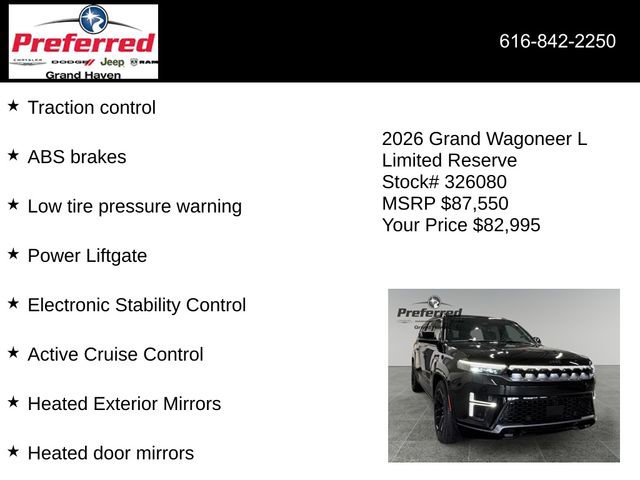 New 2026 Jeep Grand Wagoneer L Limited AWD/4WD image 12