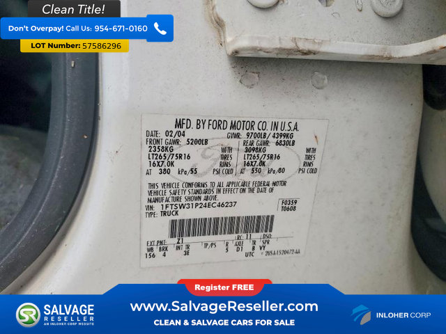 Used 2004 Ford F350 4x4 Crew Cab Super Duty image 17