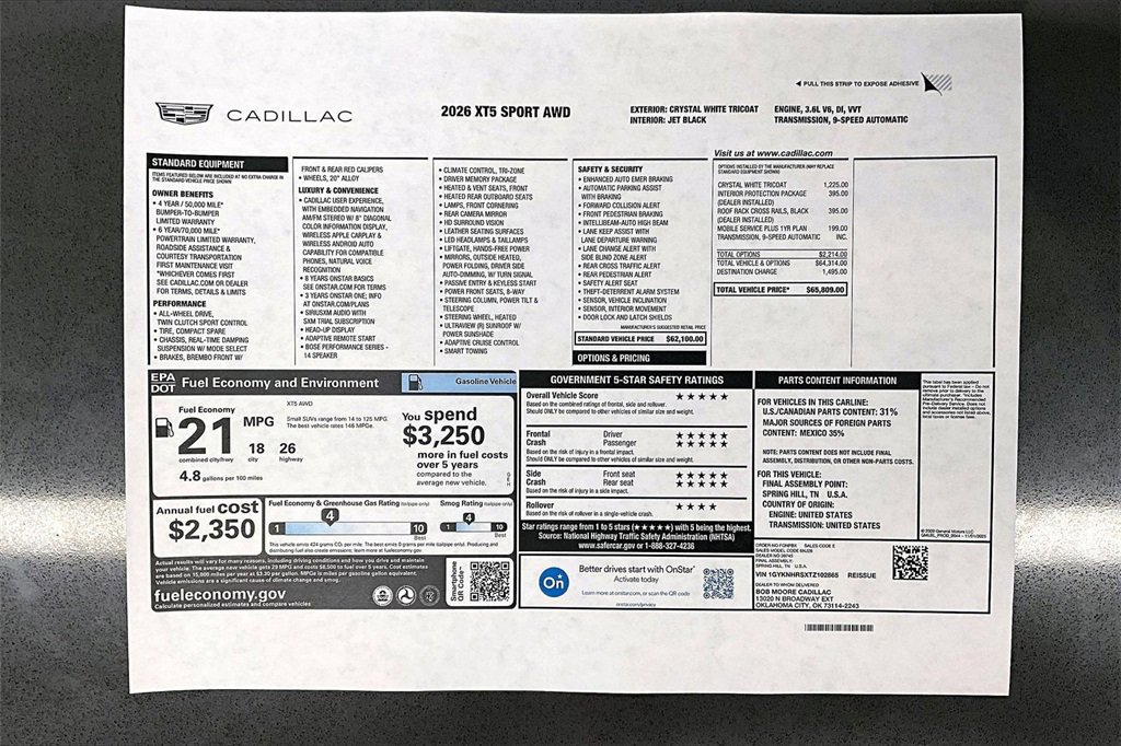 New 2026 Cadillac XT5 Sportv image 14