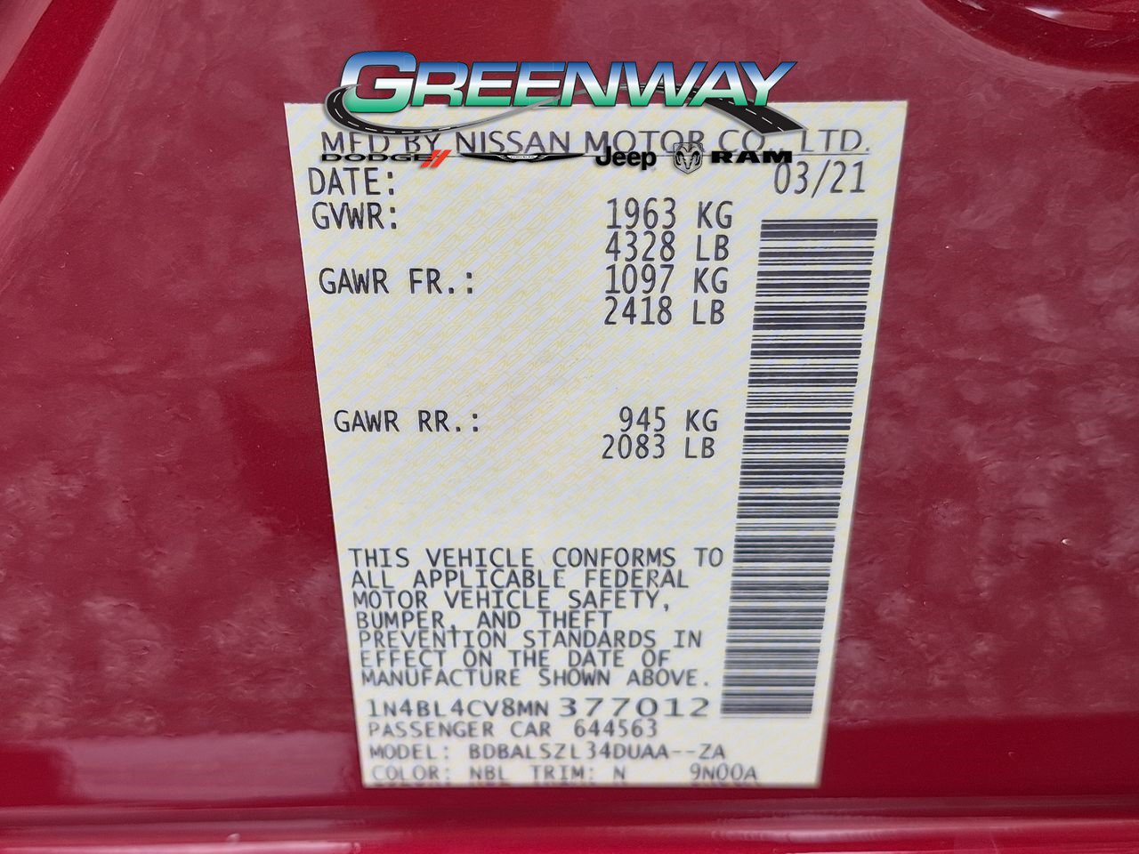 Used 2021 Nissan Altima 2.5 SR w/ SR Premium Package FWD image 31