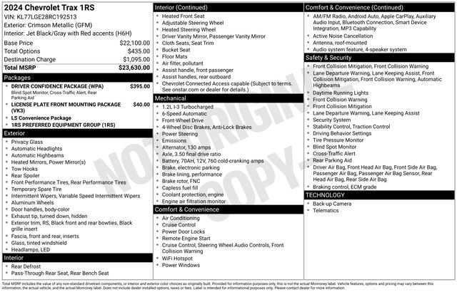 Used 2024 Chevrolet Trax RS w/ Driver Confidence Package image 13