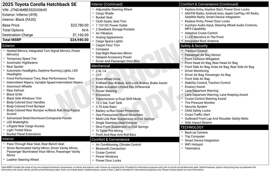 Used 2025 Toyota Corolla SE image 7
