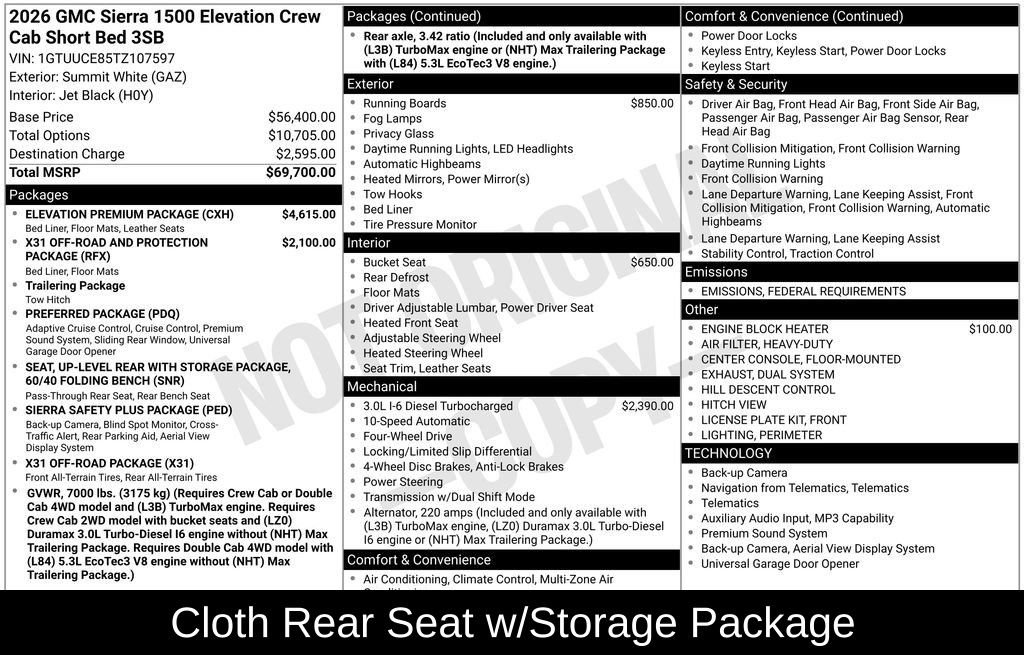 New 2026 GMC Sierra 1500 Elevation w/ Elevation Premium Package image 7