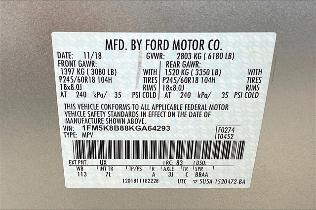 Used 2019 Ford Explorer Base w/ Class III Trailer Tow Package image 36