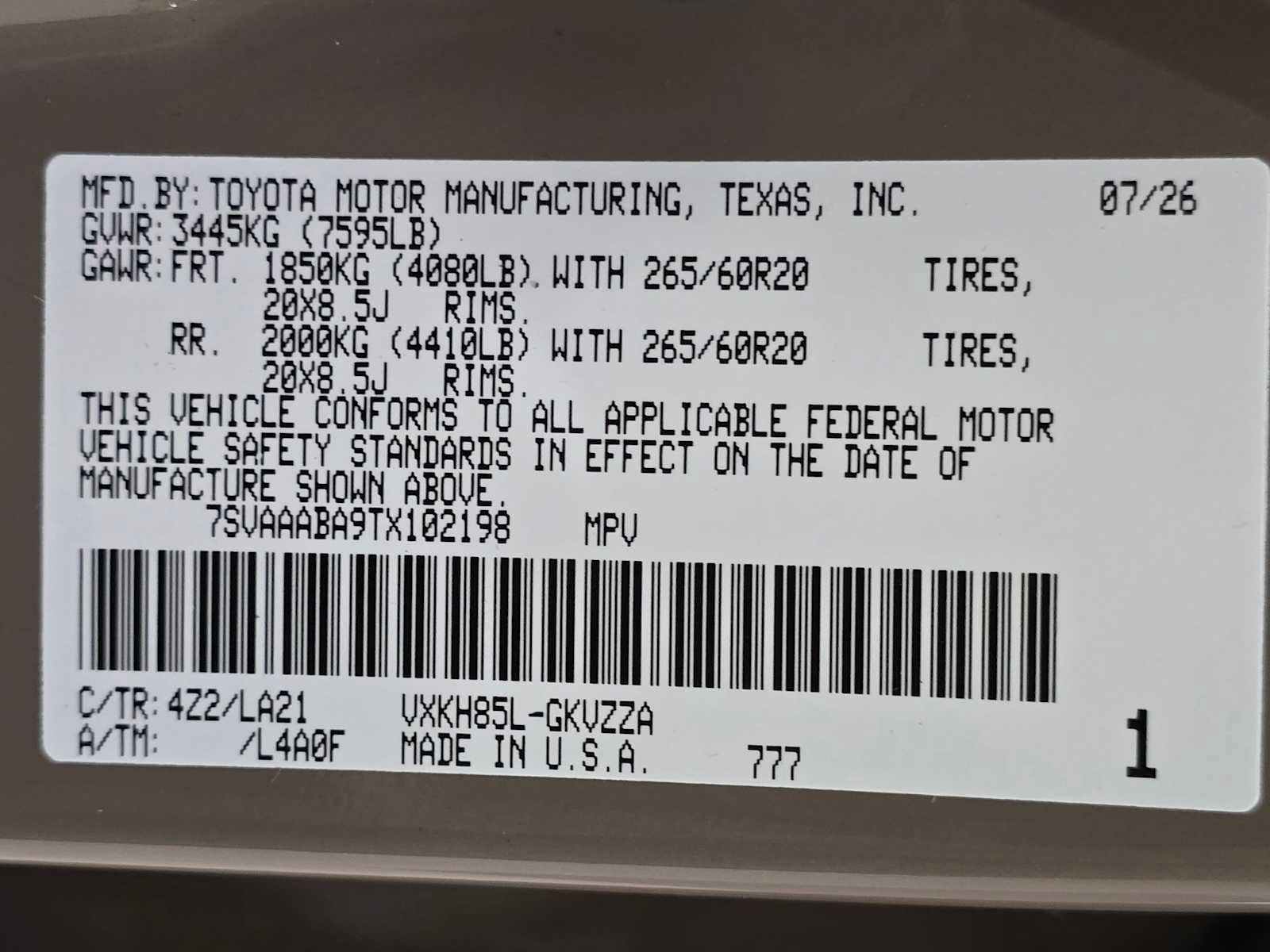 New 2026 Toyota Sequoia Platinum w/ TRD Off-Road Package AWD/4WD image 32