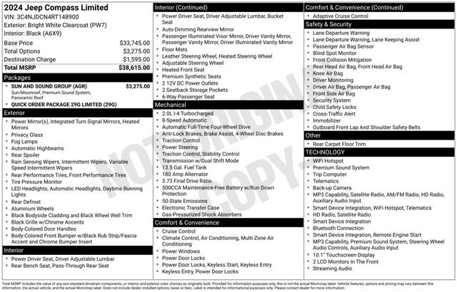 Certified 2024 Jeep Compass Limited w/ Sun and Sound Group AWD/4WD image 41