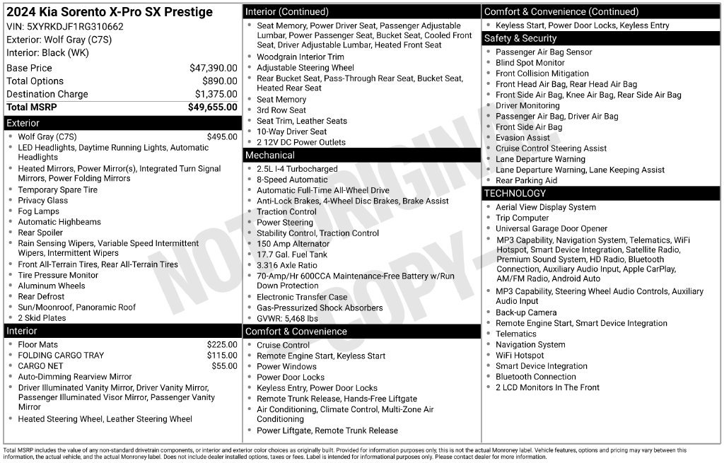 Certified 2024 Kia Sorento SX Prestige AWD/4WD image 9