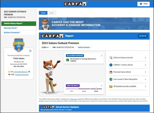 Used 2023 Subaru Outback Premium image 13