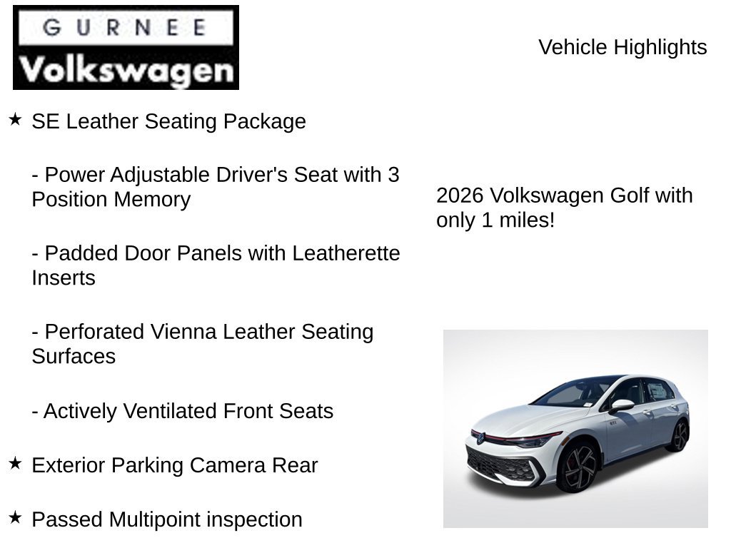 New 2026 Volkswagen GTI SE FWD image 8