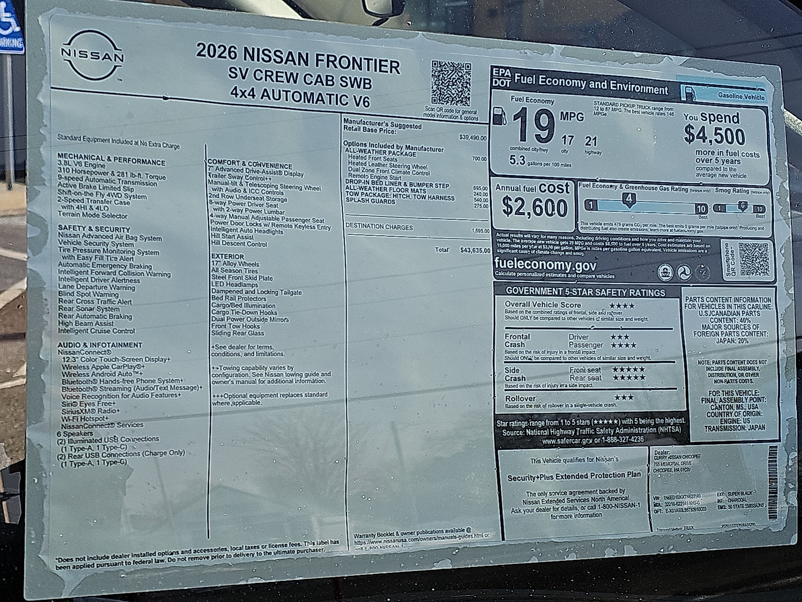 New 2026 Nissan Frontier SV w/ All-Weather Content Package AWD/4WD image 20