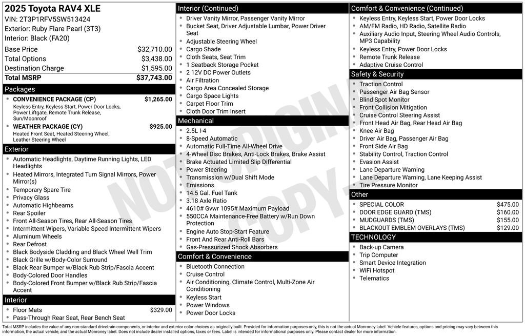 Certified 2025 Toyota RAV4 XLE w/ Convenience Package AWD/4WD image 21