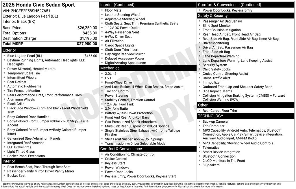 Used 2025 Honda Civic Sport image 10