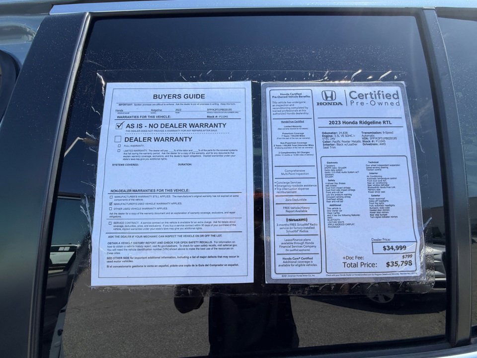 Certified 2023 Honda Ridgeline RTL image 37