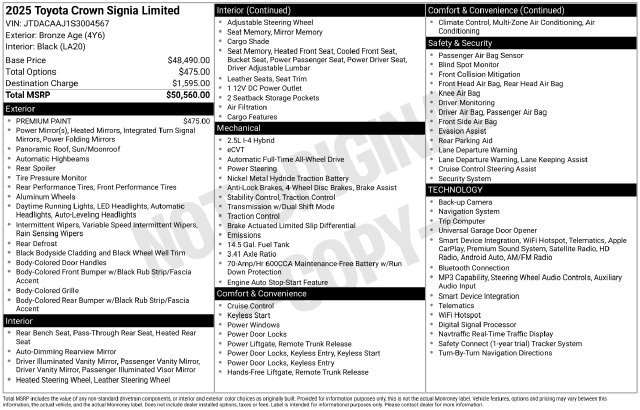 Certified 2025 Toyota Crown Signia AWD/4WD image 34
