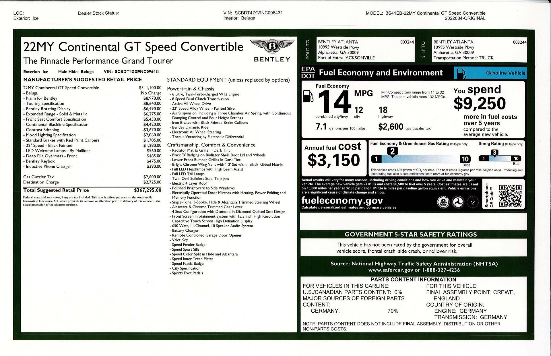Certified 2022 Bentley Continental GT Speed image 33