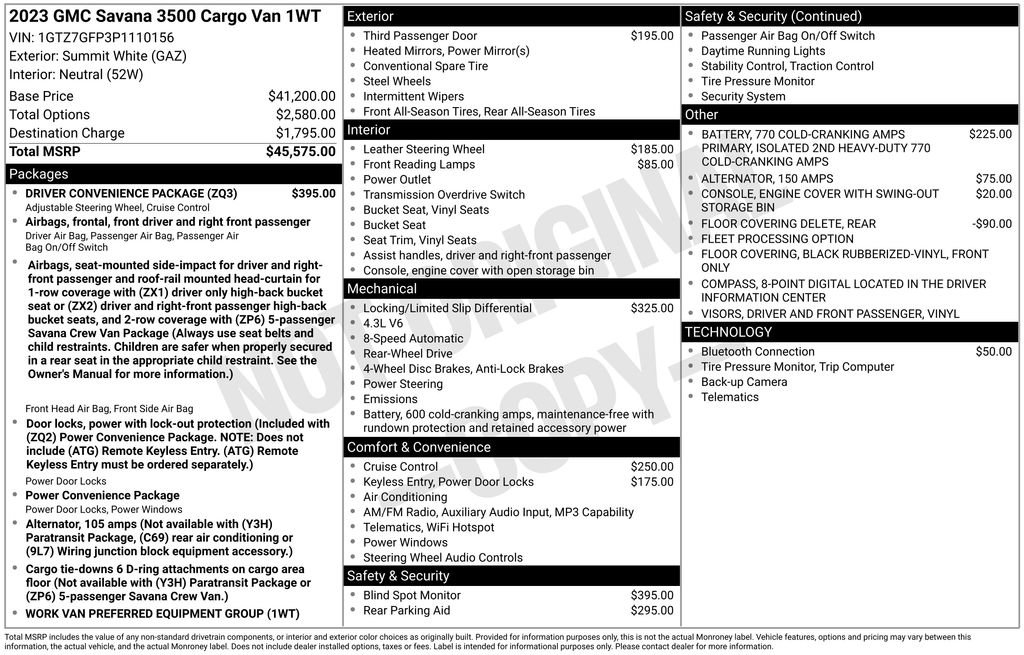Used 2023 GMC Savana 3500 w/ Driver Convenience Package RWD image 27