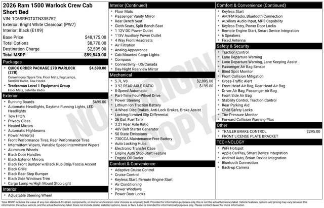 New 2026 RAM 1500 Warlock AWD/4WD image 9