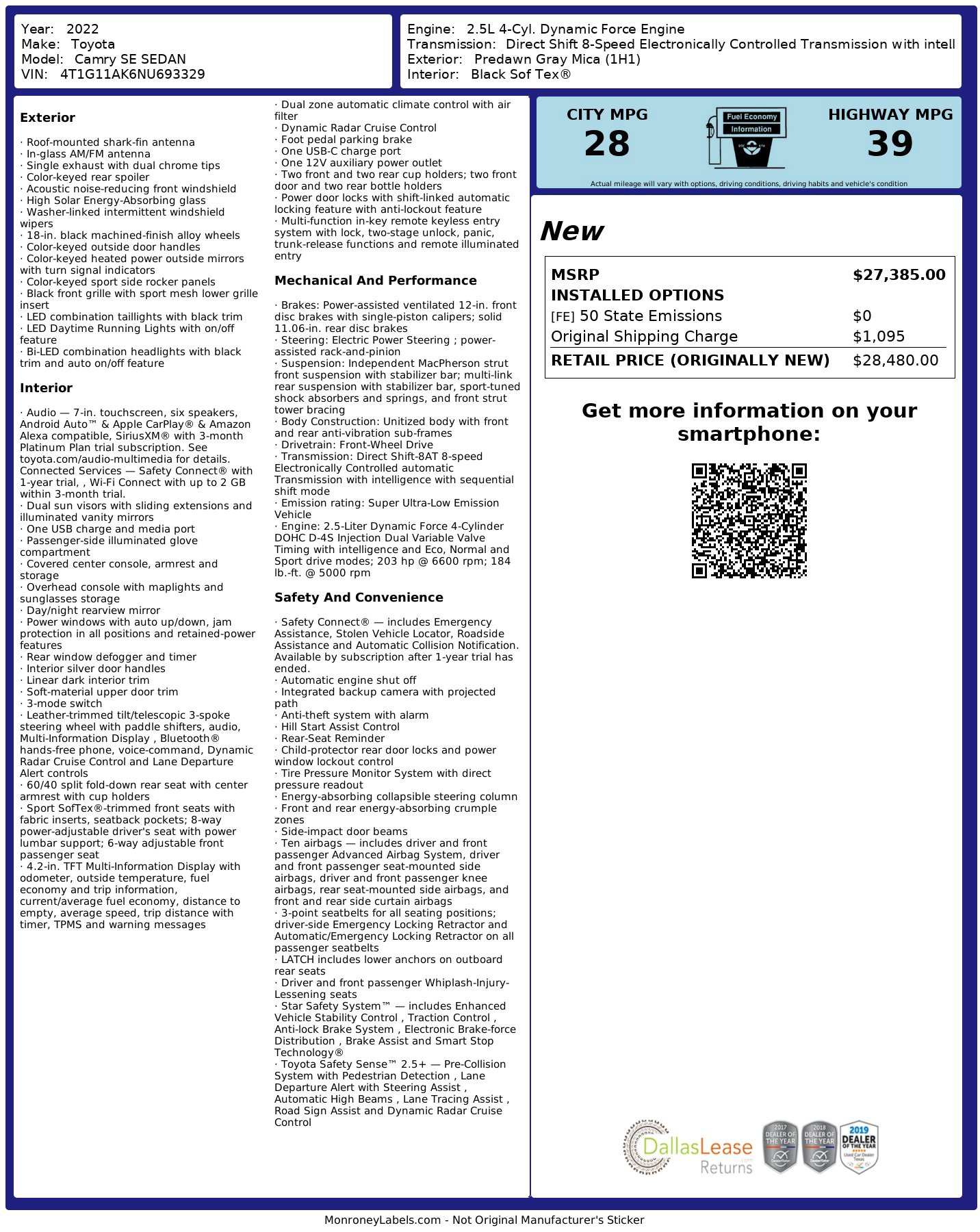 Used 2022 Toyota Camry SE image 3