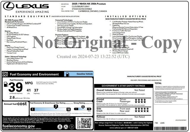 Used 2025 Lexus NX 350h AWD w/ Cold Area Package image 2