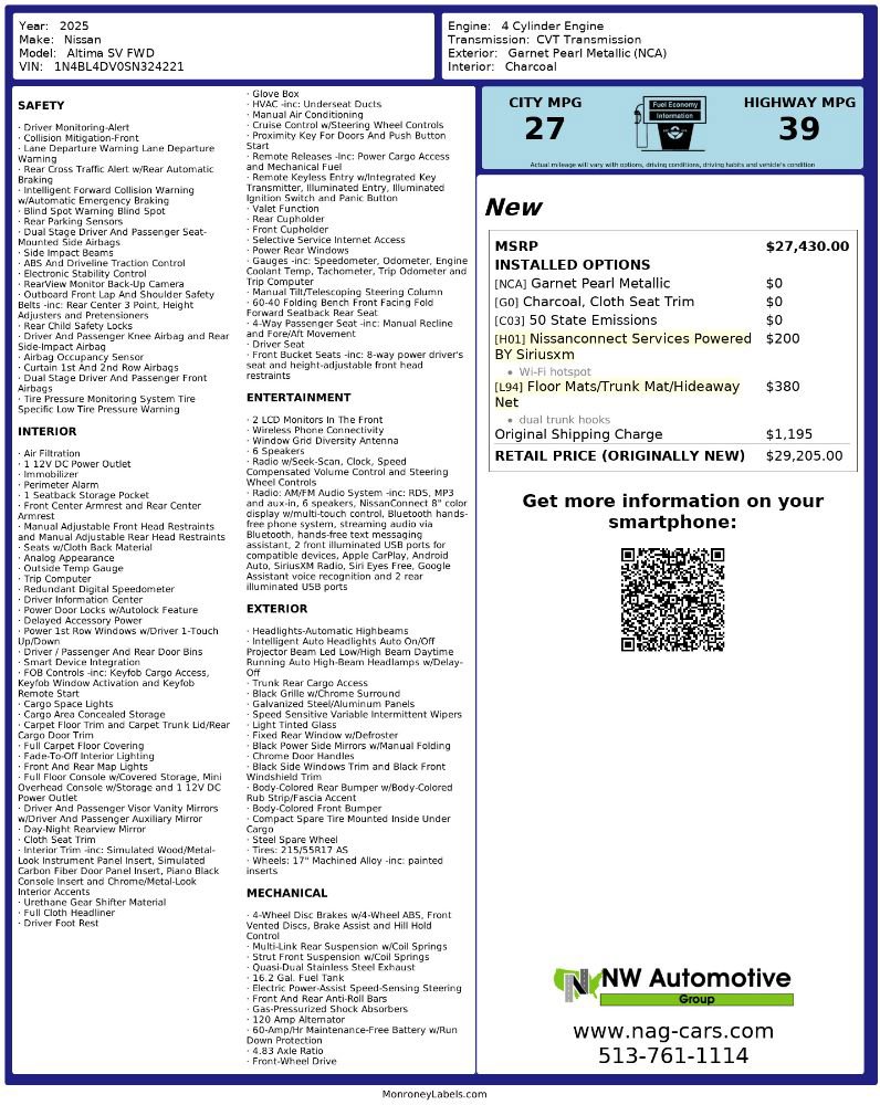 Used 2025 Nissan Altima 2.5 SV image 2
