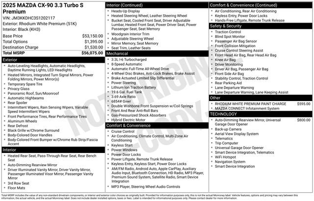 Certified 2025 MAZDA CX-90 3.3 Turbo S w/ Premium Package image 5