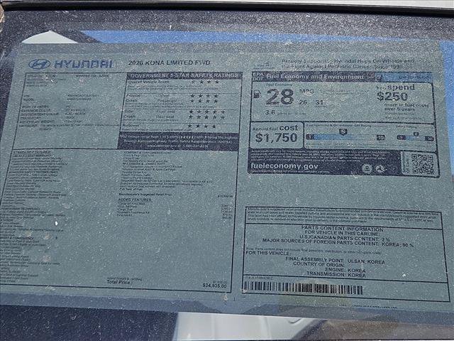New 2026 Hyundai Kona Limited FWD image 17