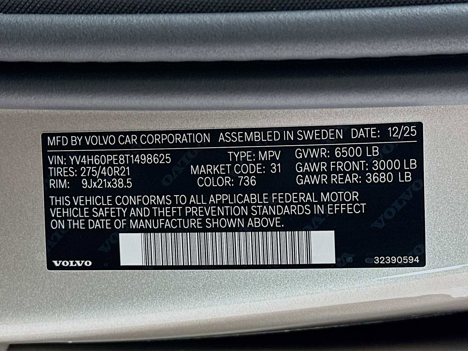 New 2026 Volvo XC90 T8 Plus w/ Protection Package Premier AWD/4WD image 31