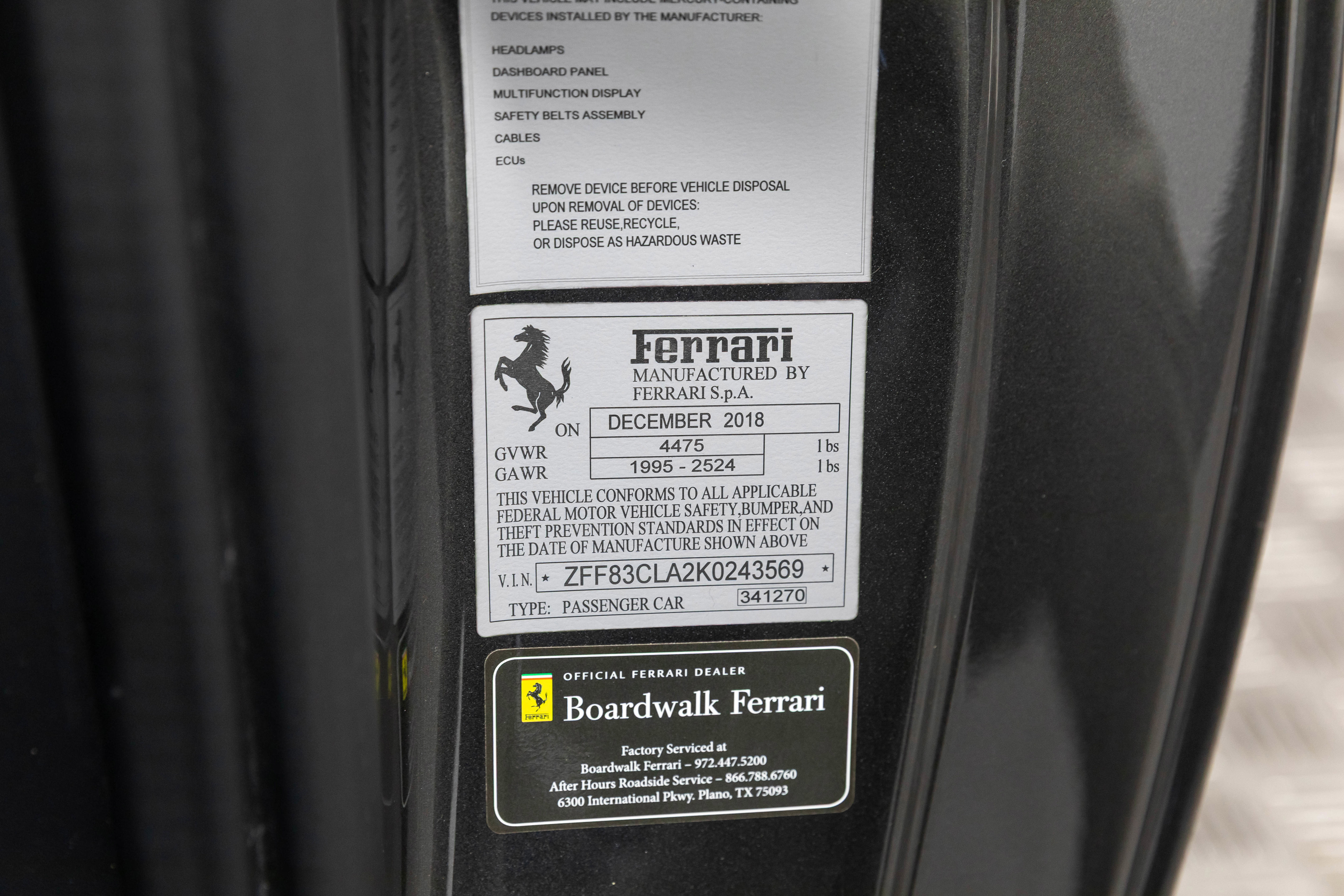 Certified 2019 Ferrari 812 Superfast image 19