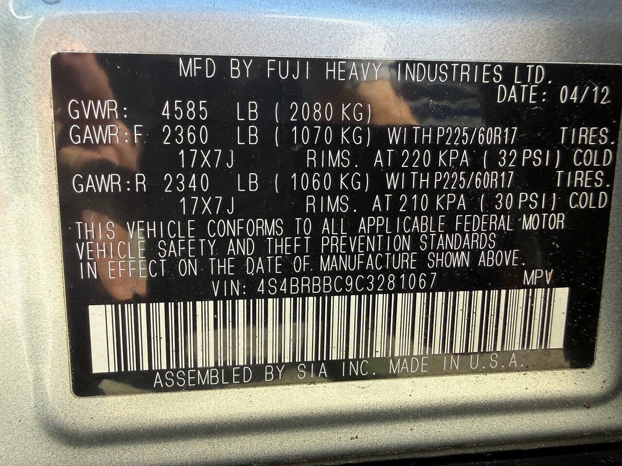 Used 2012 Subaru Outback 2.5i Premium AWD/4WD image 38