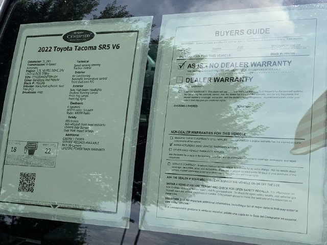 Certified 2022 Toyota Tacoma SR5 AWD/4WD image 46