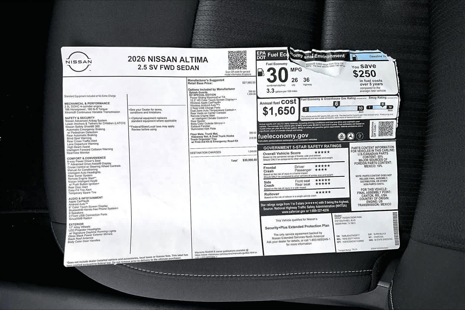 New 2026 Nissan Altima 2.5 SV FWD image 21