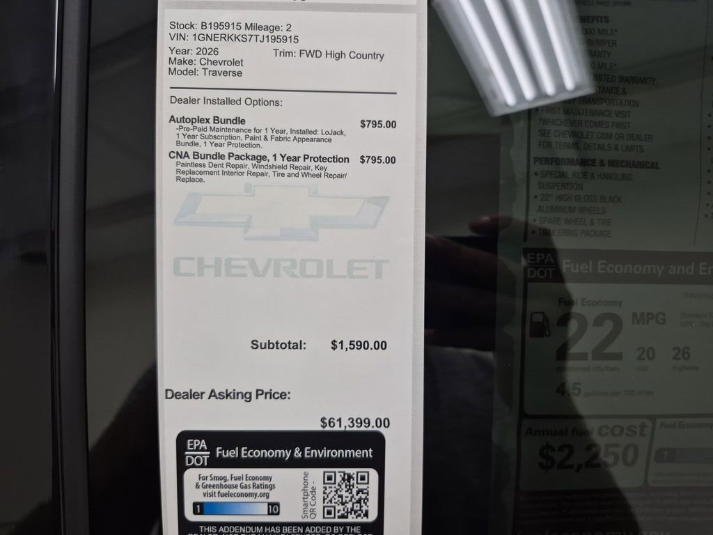 New 2026 Chevrolet Traverse High Country image 35