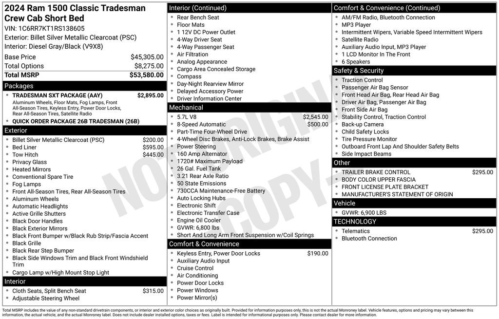 Used 2024 RAM 1500 Tradesman w/ Tradesman SXT Package image 27