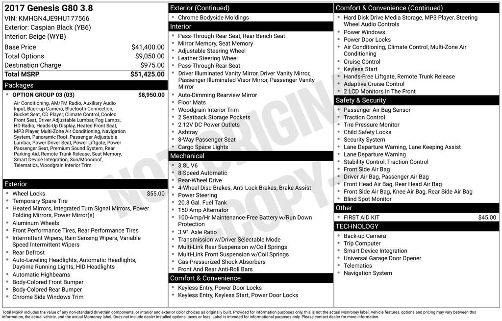 Used 2017 Genesis G80 3.8 w/ Option Group 03 image 4