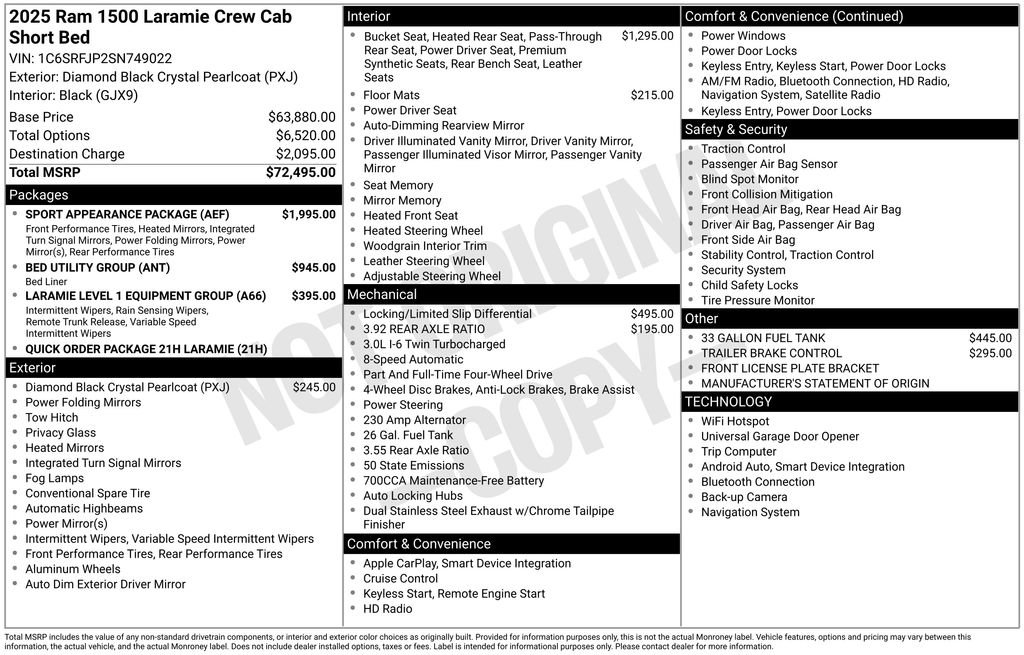 Used 2025 RAM 1500 Laramie w/ Sport Appearance Package image 5