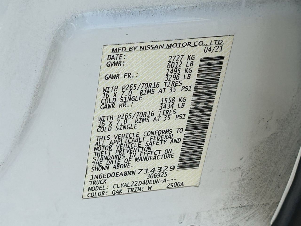 Certified 2021 Nissan Frontier SV RWD image 34