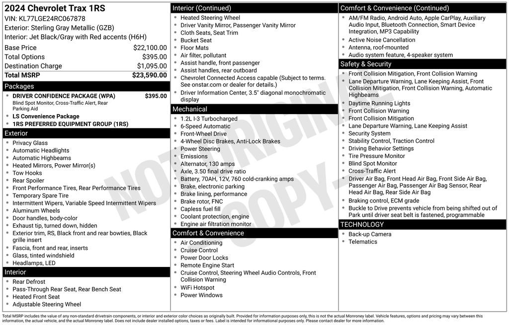 Certified 2024 Chevrolet Trax RS w/ Driver Confidence Package FWD image 6