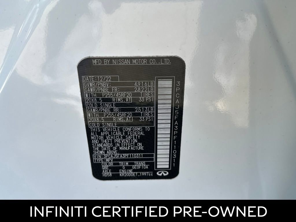Certified 2023 INFINITI QX50 Sport image 28