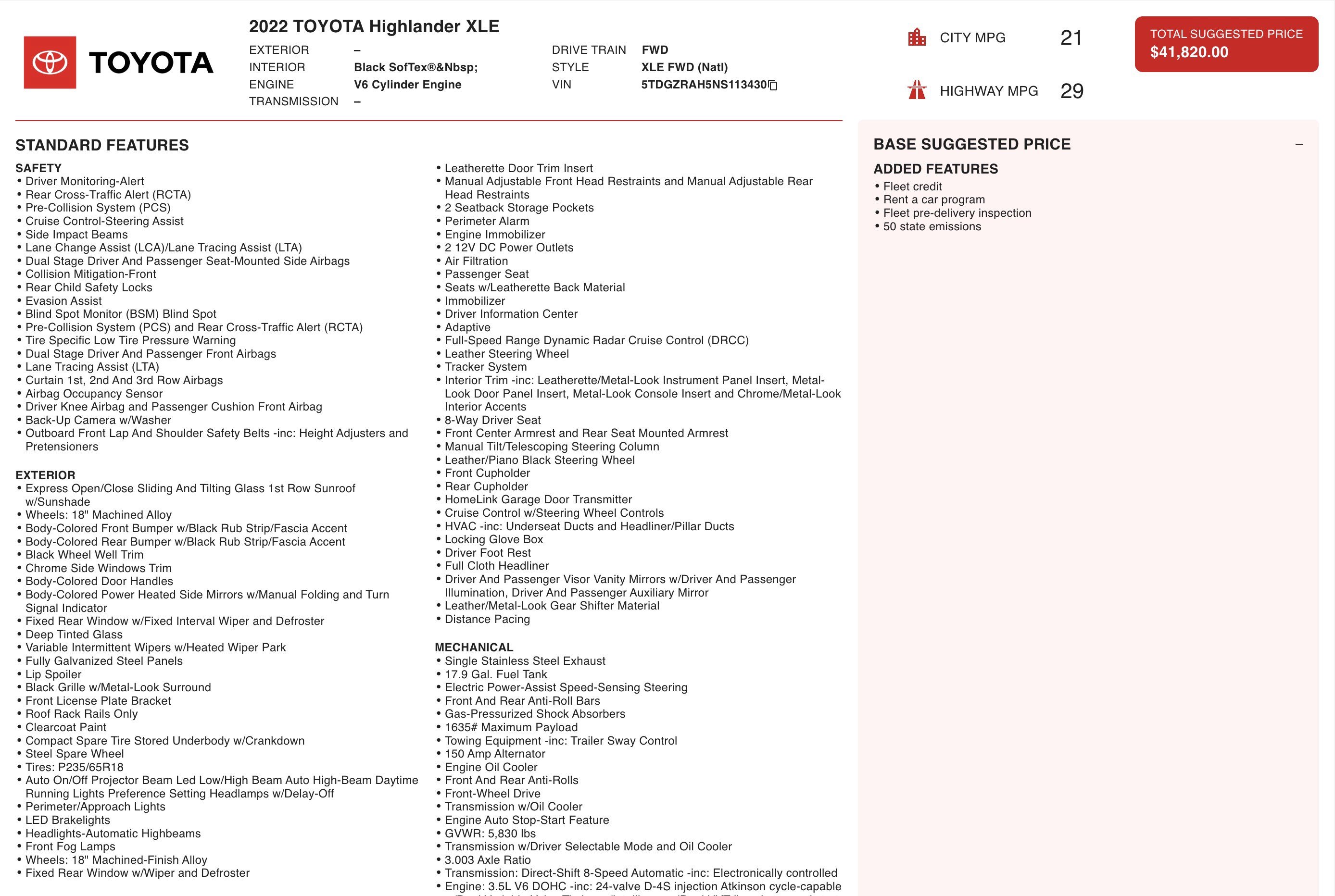 Used 2022 Toyota Highlander XLE image 4