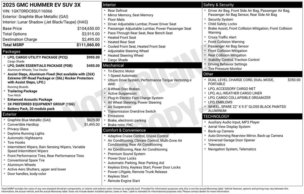 Used 2025 GMC Hummer EV 3X w/ LPO, Cargo Utility Package image 30