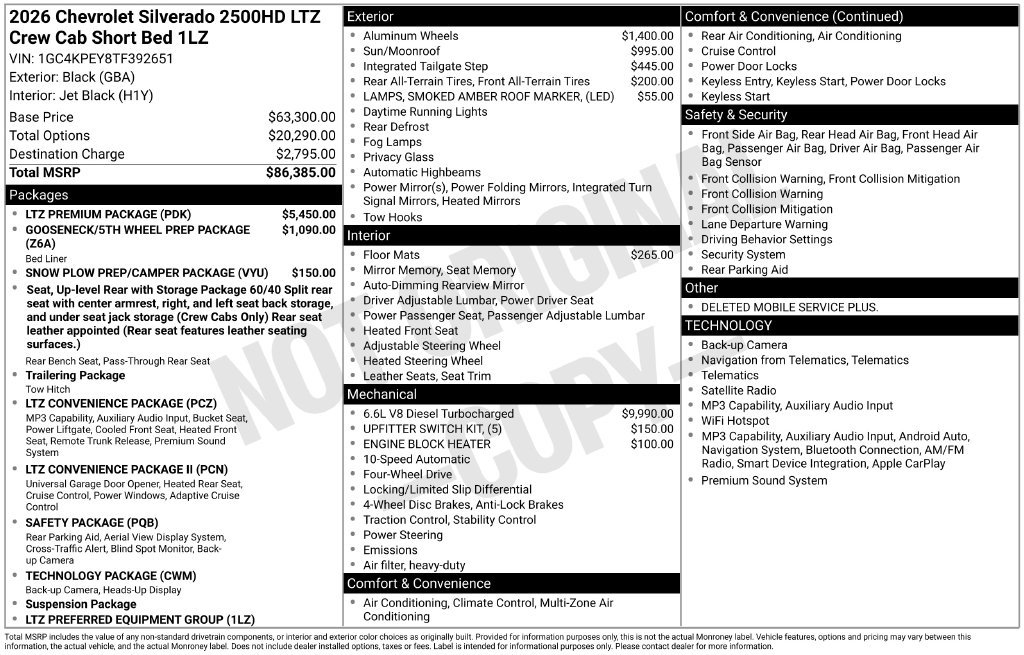 New 2026 Chevrolet Silverado 2500 LTZ w/ LTZ Premium Package AWD/4WD image 4