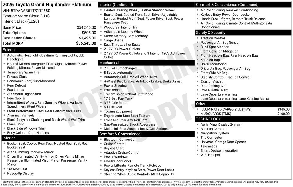 Used 2026 Toyota Grand Highlander Platinum image 31