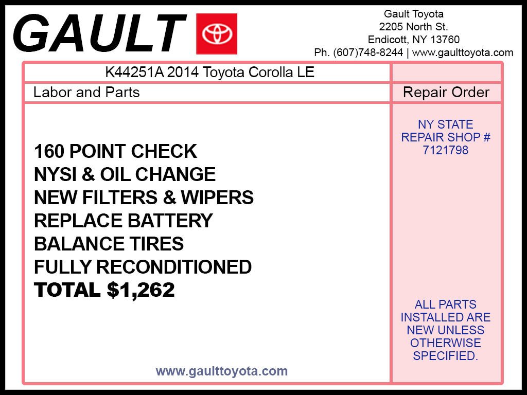 Used 2014 Toyota Corolla LE FWD image 2