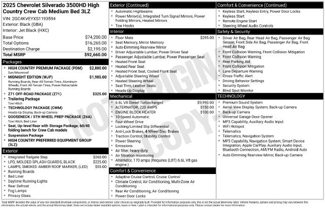 Used 2025 Chevrolet Silverado 3500 High Country w/ High Country Premium Package AWD/4WD image 31