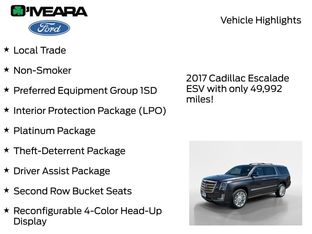 Used 2017 Cadillac Escalade ESV Platinum AWD/4WD image 7