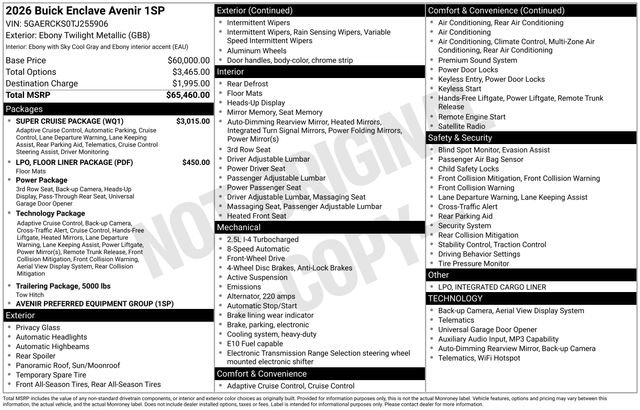New 2026 Buick Enclave Avenir w/ Super Cruise Package FWD image 23