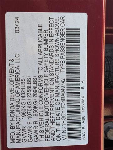 Certified 2024 Honda Accord EX image 23