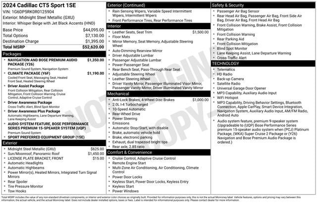 Certified 2024 Cadillac CT5 Sport RWD image 35