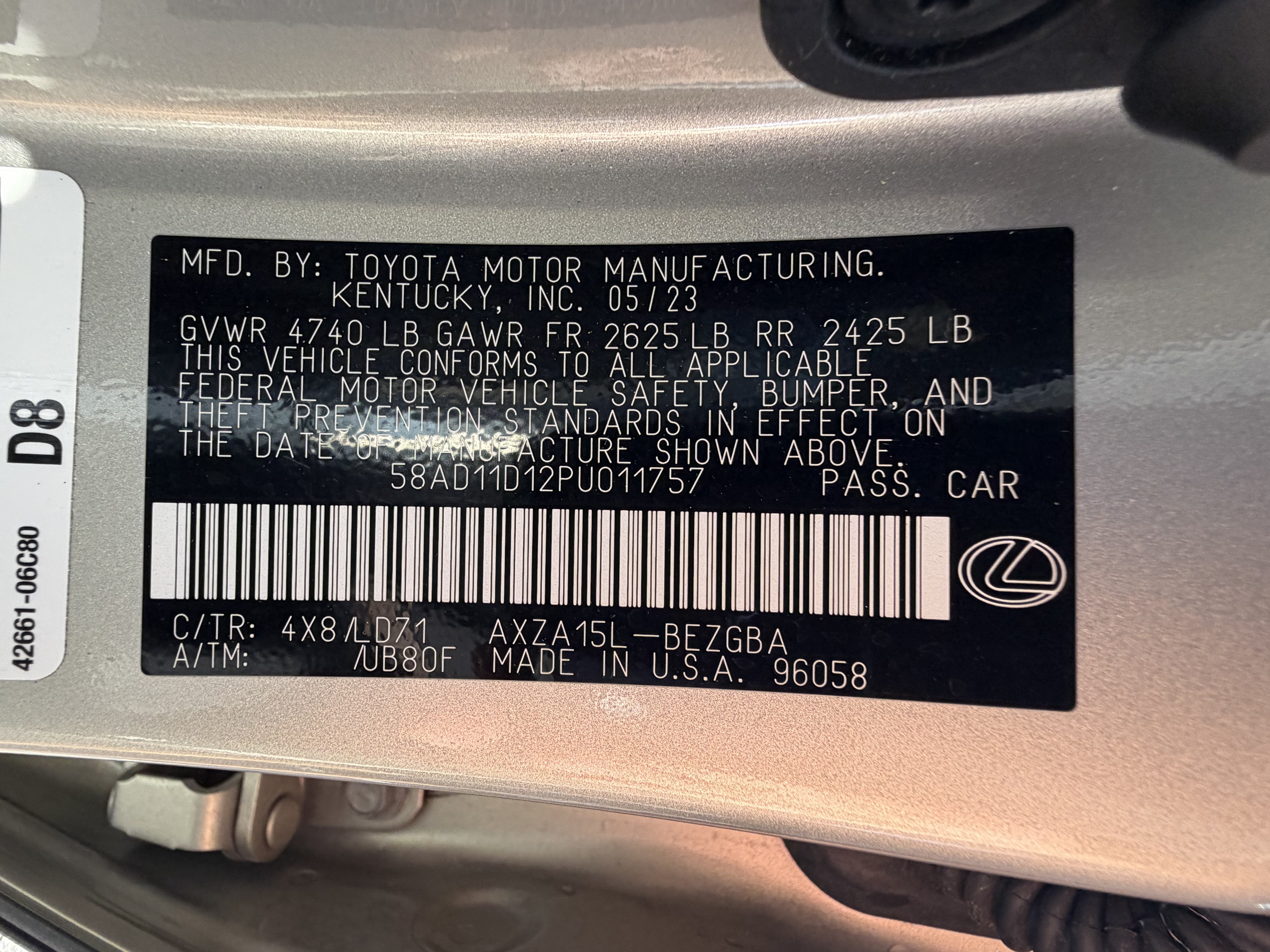 Certified 2023 Lexus ES 250 w/ Premium Package AWD/4WD image 50